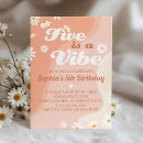 Search for five is a vibe birthday invitations Hippie