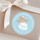 Search for teddy bear 1st birthday stickers Girl