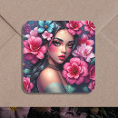 Search for beautiful lady stickers Floral