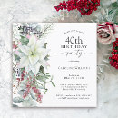 Search for winter 40th birthday invitations Watercolor