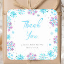 Search for purple snowflake baby shower stickers Thank you