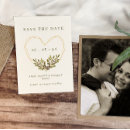 Search for olive green and gold wedding save the dates Leaves