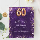 Search for purple 60th birthday invitations 60 years old sixty