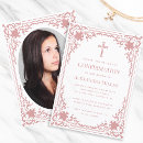 Search for rose confirmation invitations Elegant