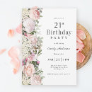Search for pink floral birthday invitations Feminine