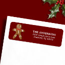 Search for gingerbread man return address labels Red