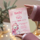 Search for polar bear birthday invitations Pink