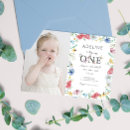 Search for wildflower 1st birthday invitations First birthday girl