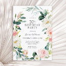 Search for 70th for her birthday invitations Feminine