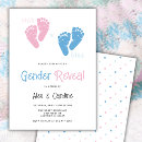 Search for feet gender reveal invitations Pink and blue