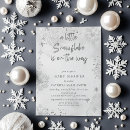 Search for silver baby shower invitations Snowflakes
