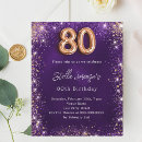 Search for purple 80th birthday invitations Women