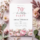 Search for pink 70th birthday invitations Pretty