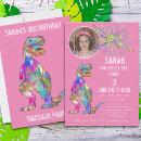 Search for girl dinosaur invitations T rex