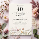 Search for watercolor 40th birthday invitations Rustic