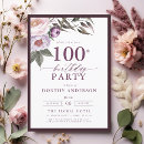 Search for surprise 100th birthday invitations Typography