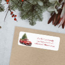 Search for red truck return address labels Rustic