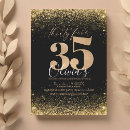 Search for modern 35th birthday invitations Glitter