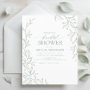Search for green leaves bridal shower invitations Floral