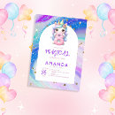 Search for whimsical unicorn party invitations Pink and gold