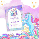 Search for unicorn 3rd birthday invitations Magical celebration
