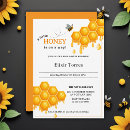 Search for a little honey is on the way baby shower invitations Gender neutral