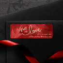 Search for gold leaves return address labels Red and gold