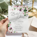 Search for purple floral bridal shower invitations Calligraphy