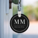 Search for silver monogram names key rings Black