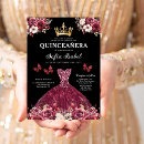 Search for burgundy gold red quinceanera invitations Mis quince quinceanera