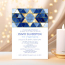 Search for blue and gold bar bat mitzvah invitations Star of david