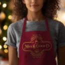 Search for white lettering aprons Script