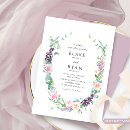 Search for dusty purple wedding invitations Watercolor floral