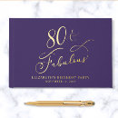 Search for 80th birthday guest books 80 and fabulous