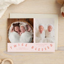 Search for twin birth announcement cards Peach