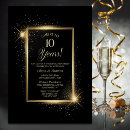 Search for 10 year wedding anniversary invitations Black and gold