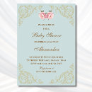 Search for pink blue flowers baby shower invitations Vintage