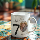 Search for happy 70th mugs Black and white