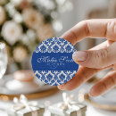 Search for blue damask wedding stickers Floral