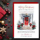 Search for red door christmas cards Watercolor