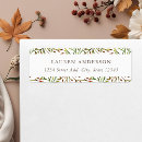 Search for autumn leaves return address labels Watercolor