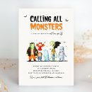 Search for monsters halloween invitations Spooky