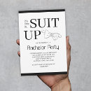 Search for black tie stag party invitations Black and white