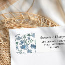 Search for blue flower return address labels Typography