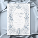 Search for french toile birthday invitations Blue and white