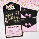 Search for bow birthday invitations Girly
