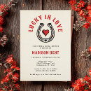 Search for lucky in love bridal shower invitations Horseshoe