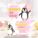 Search for penguin party invitations Pink