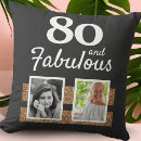 Search for 80th birthday cushions 80 and fabulous