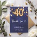Search for 40th birthday thank you cards Gold